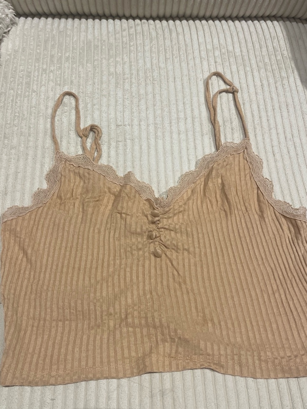 Rouje Women's Lace-Trim Ribbed Cami Tank Top - Beige